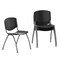 Flash Furniture HERCULES Series 880 lb. Capacity Black Plastic Stack Chair with Titanium Gray Powder Coated Frame, PK5 5-RUT-F01A-BK-GG - alternate 3